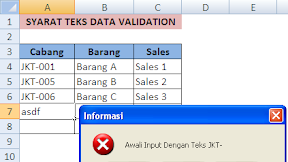 Cara Menambahkan Kriteria Teks Pada Data Validation Dalam Excel